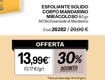 Esfoliante solido corpo mandarino miracoloso