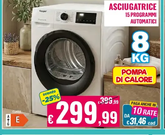 asciugatrice 8 kg