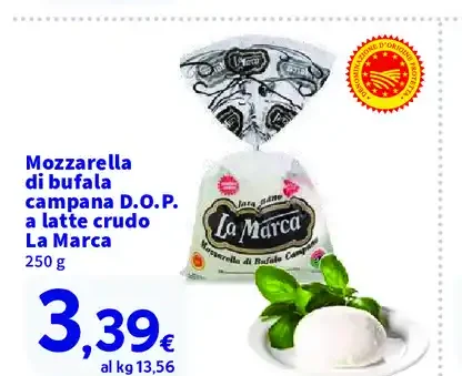 Mozzarella di bufala campana D.O.P. a latte crudo La Marca
