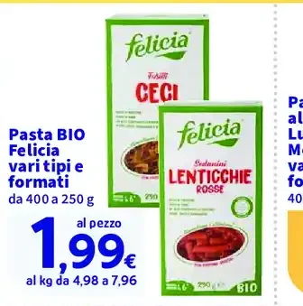 Pasta BIO Felicia vari tipi