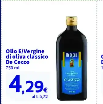 Olio extravergine di oliva classico De Cecco