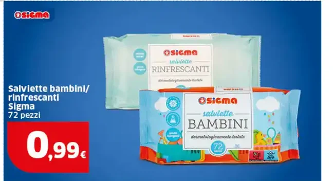 Salviette bambini/rinfrescanti Sigma