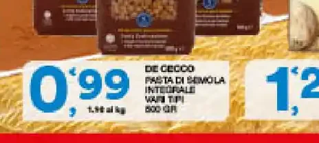 Pasta De Cecco integrale