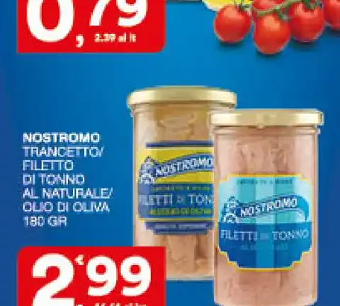 Nostromo filetti di tonno al naturale/olio