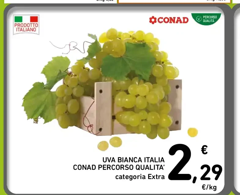 Uva bianca Italia Conad Percorso Qualità