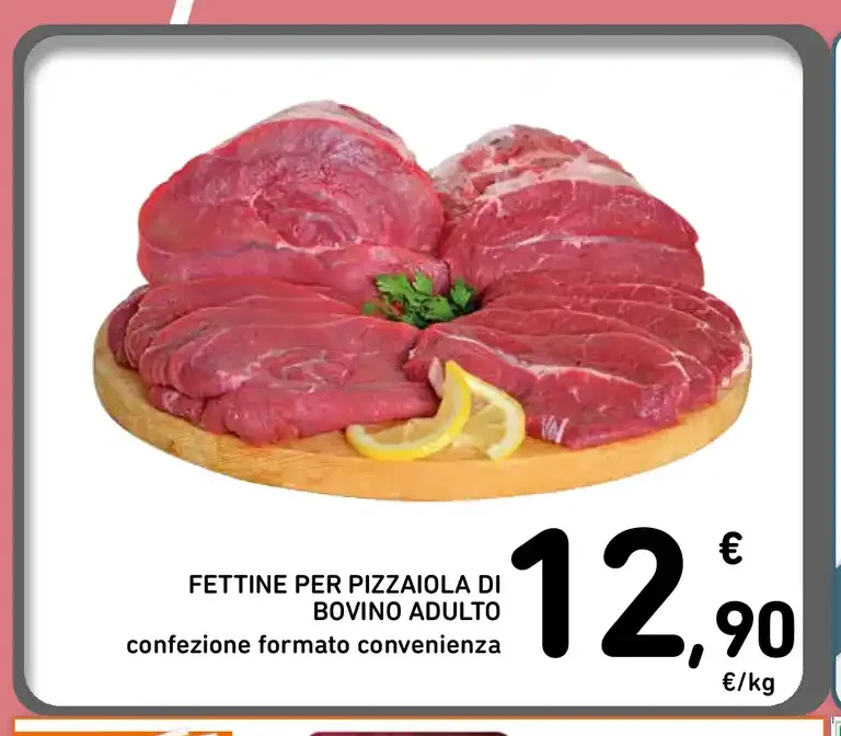 Fettine per pizzaiola di bovino adulto