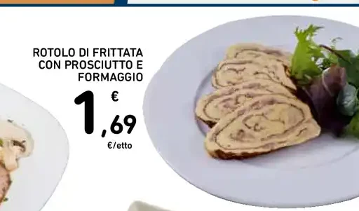 Rotolo di frittata con prosciutto e formaggio
