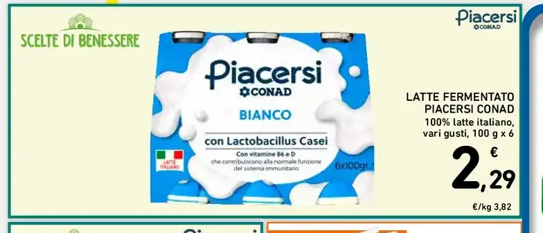 Latte fermentato Piacersi Conad