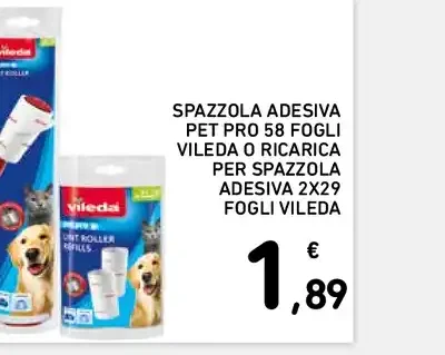 Spazzola adesiva pet pro 58 fogli Vileda