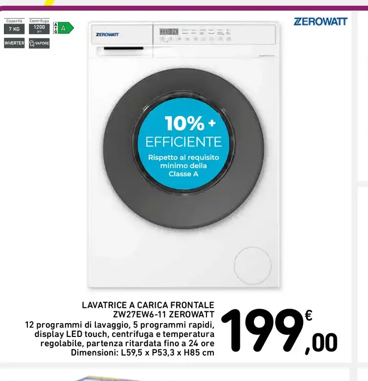 Lavatrice a carica frontale Zerowatt ZW27EW6-11