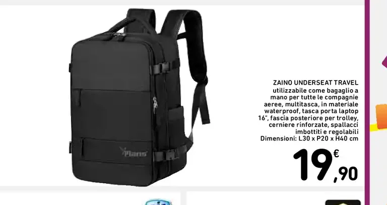 Zaino underseat travel