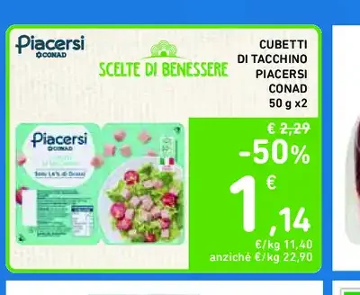 Cubetti di tacchino Piacersi Conad