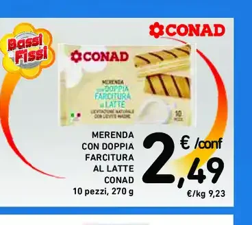 Merenda con doppia farcitura al latte Conad