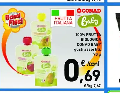 Frutta italiana biologica Conad Baby