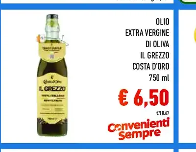 Olio extravergine di oliva Il Grezzo Costa d'Oro