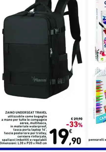Zaino underseat travel