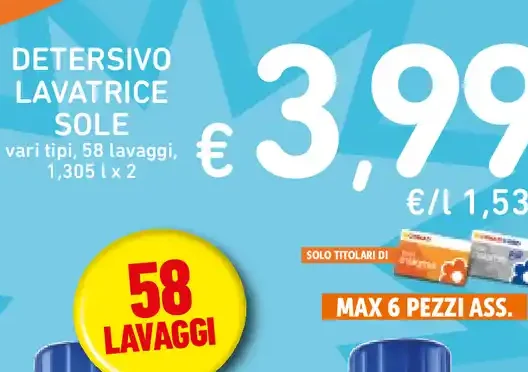 Detersivo lavatrice Sole