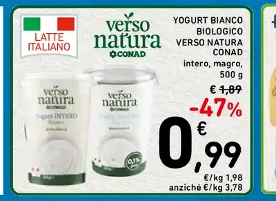 Yogurt bianco biologico Verso Natura Conad