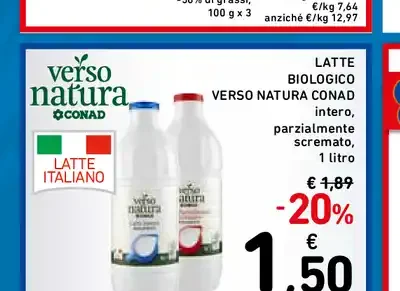 Latte biologico Verso Natura Conad