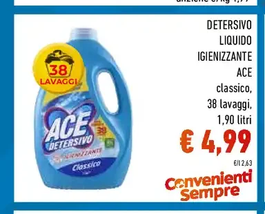 Detersivo liquido igienizzante Ace