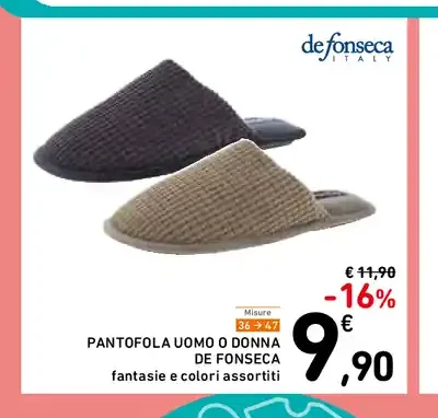 Pantofola uomo o donna De Fonseca