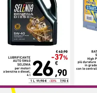 Lubrificante auto 5W40 Selenia