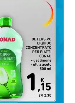 Detersivo liquido concentrato per piatti Conad