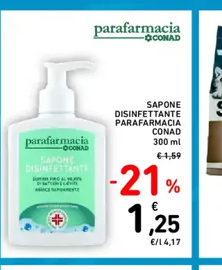 Sapone disinfettante parafarmacia Conad