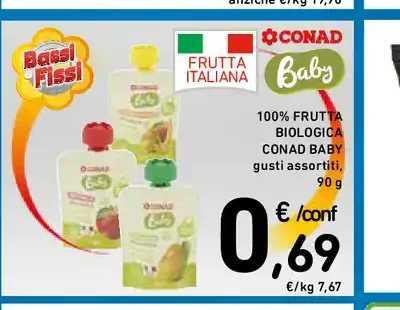 Frutta biologica Conad Baby