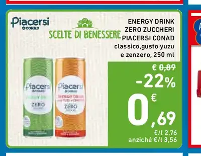 Energy drink zero zuccheri Piacersi