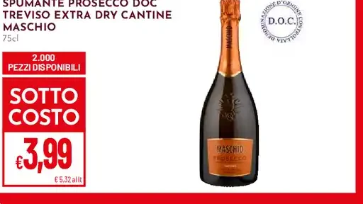 Spumante Prosecco DOC Treviso Extra Dry Cantine Maschio