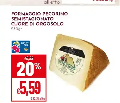 Formaggio pecorino semistagionato Cuore d'Orgosolo