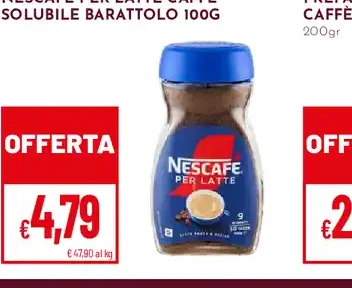 Nescafé per latte caffè solubile barattolo