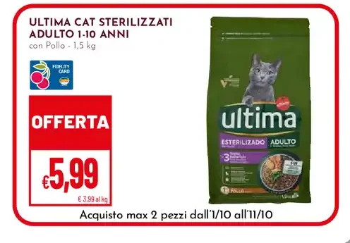 Ultima Cat sterilizzati adulto 1-10 anni