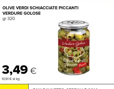 Olive verdi schiacciate Piccanti Verdure Golose