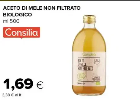 Aceto di mele non filtrato biologico Consilia