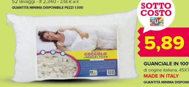Guanciale in 100% fiocco di memory