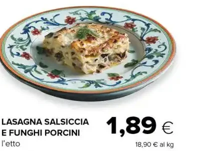 Lasagna salsiccia e funghi porcini