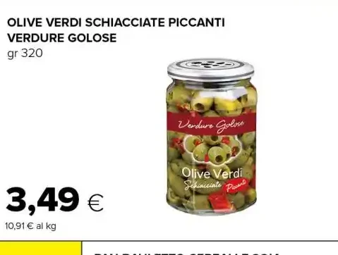 Olive Verdi Schiacciate Piccanti Verdure Golose