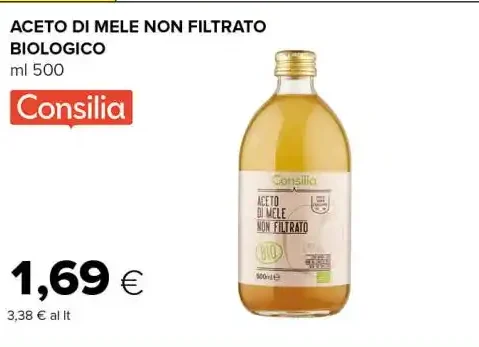 Aceto di Mele Non Filtrato Biologico Consilia