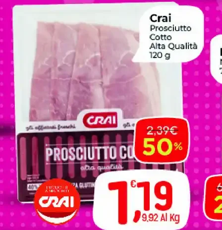 Prosciutto cotto alta qualità