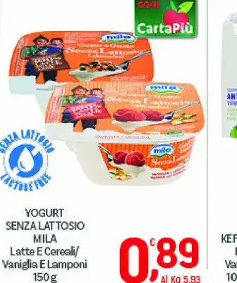 Yogurt senza lattosio Mila