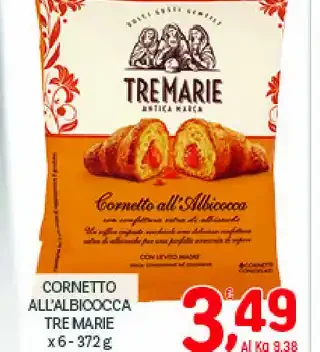 Cornetto all'albicocca Tre Marie