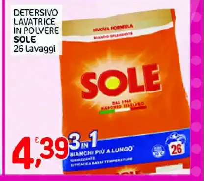 Detersivo lavatrice Sole
