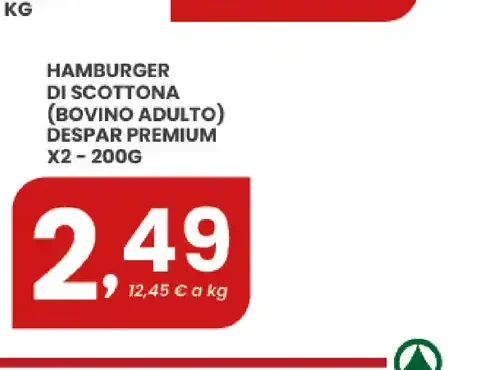 Hamburger di scottona bovino adulto Despar Premium