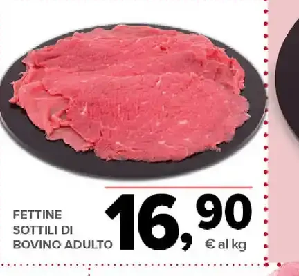 Fettine sottili di bovino adulto