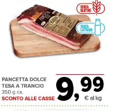 Pancetta dolce tesa a trancio
