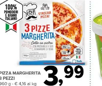 Pizza margherita 3 pezzi