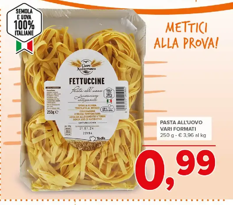 Pasta all'uovo vari formati