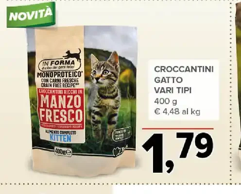 Croccantini gatto vari tipi manzo fresco